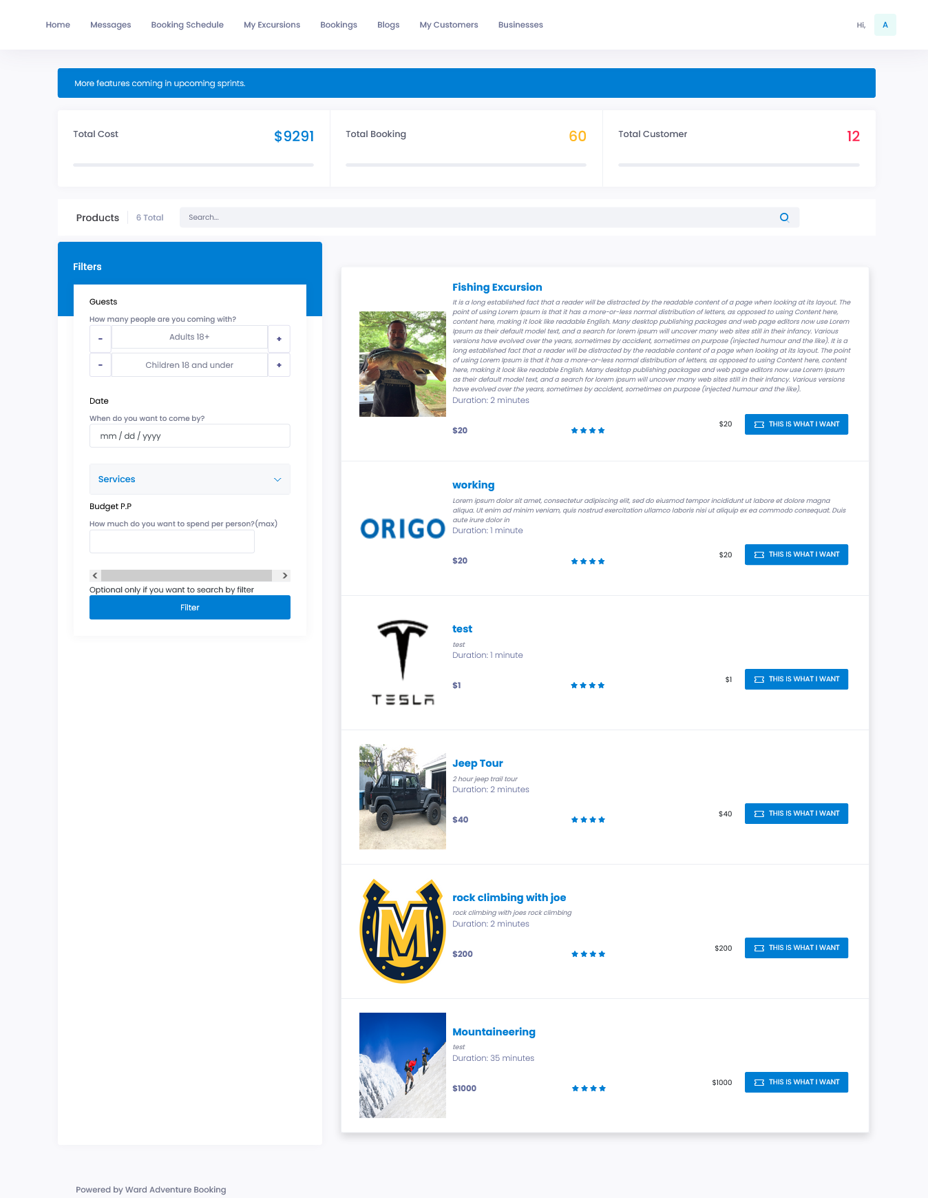  Ward  Adventure  Booking